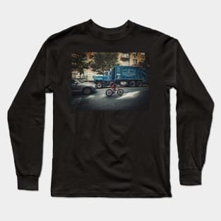 Harlem Street Biker Kid Manhattan New York City Long Sleeve T-Shirt